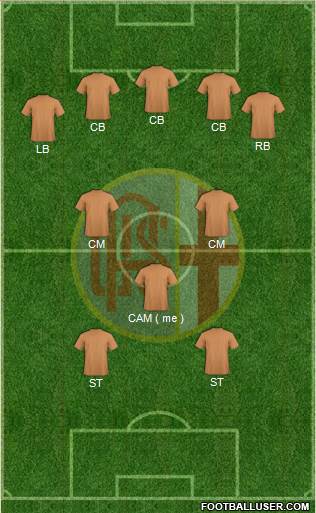 Alessandria 5-3-2 football formation