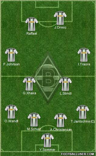 Borussia Mönchengladbach 4-2-2-2 football formation