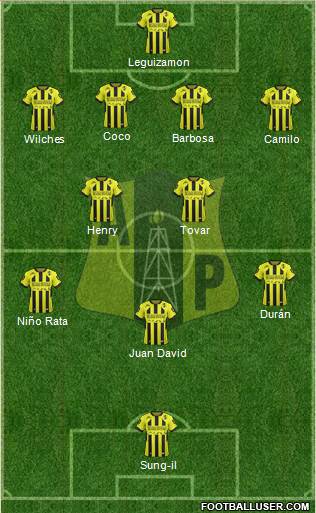 Alianza Petrolera AS 4-1-3-2 football formation