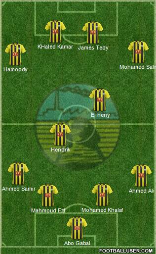 Arab Contractors Cairo 4-2-4 football formation