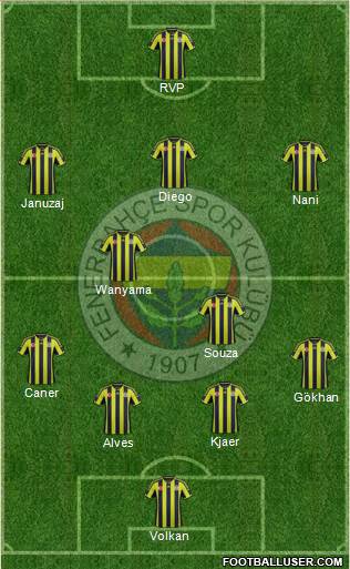 Fenerbahçe SK 4-2-3-1 football formation