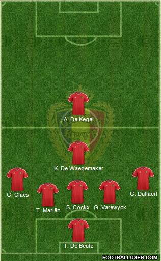 Belgium 4-1-4-1 football formation