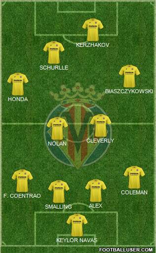 Villarreal C.F., S.A.D. 4-4-1-1 football formation