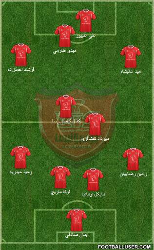 Persepolis Tehran 4-5-1 football formation