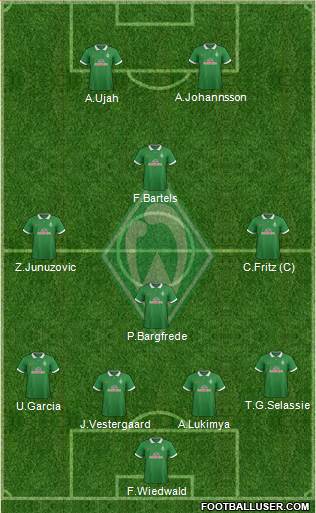 Werder Bremen 4-3-1-2 football formation