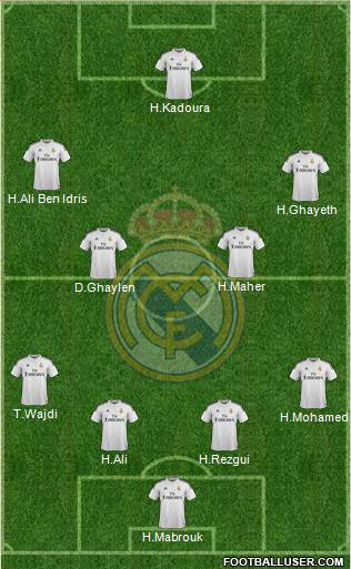 Real Madrid C.F. 4-4-1-1 football formation