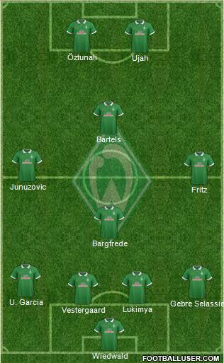 Werder Bremen 4-4-2 football formation