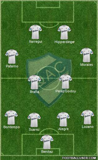 Quilmes 4-4-2 football formation