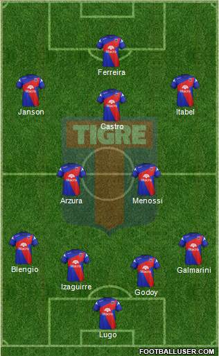 Tigre 4-2-3-1 football formation