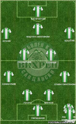 Vihren (Sandanski) 3-4-1-2 football formation