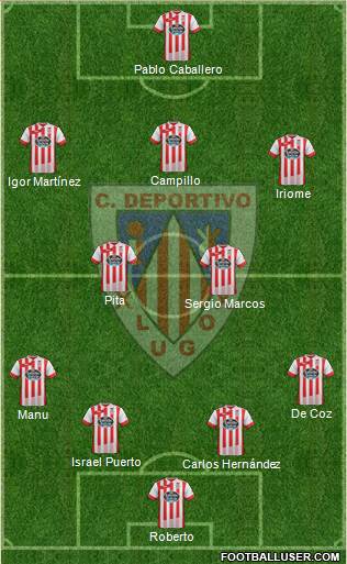 C.D. Lugo 4-2-3-1 football formation