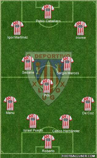 C.D. Lugo 4-2-3-1 football formation