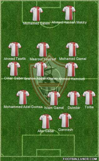 Zamalek Sporting Club 5-4-1 football formation