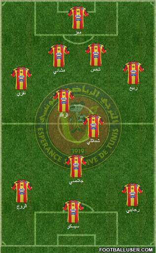Espérance Sportive de Tunis 4-2-2-2 football formation