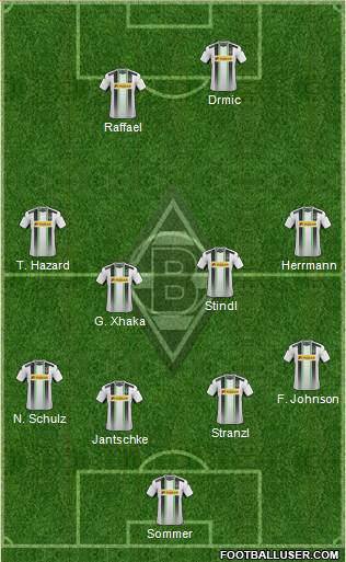 Borussia Mönchengladbach 4-1-3-2 football formation