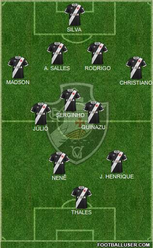 CR Vasco da Gama 4-3-2-1 football formation