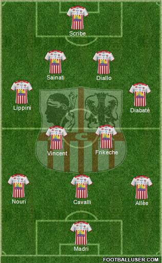 Athletic Club Ajaccien Football football formation