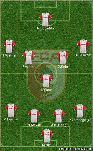 FC Augsburg 4-1-4-1 football formation