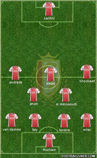 R Standard de Liège 4-5-1 football formation