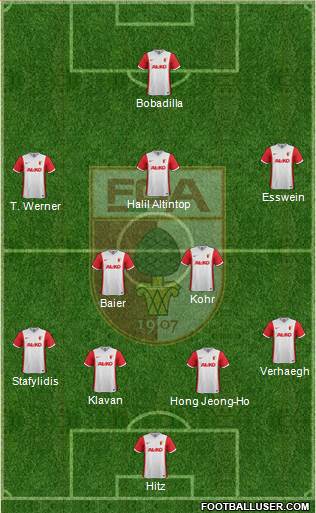 FC Augsburg 3-5-1-1 football formation