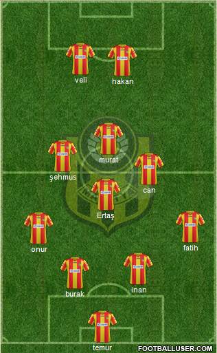 Malatya Belediyespor 4-5-1 football formation