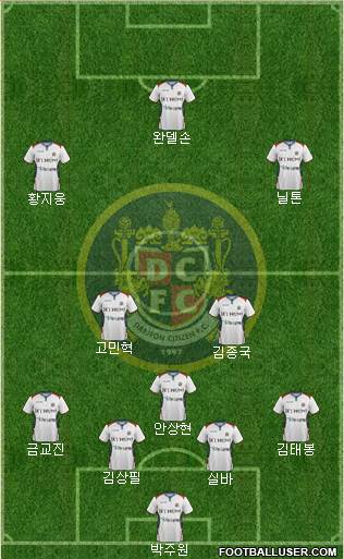 Daejeon Citizen 4-1-2-3 football formation