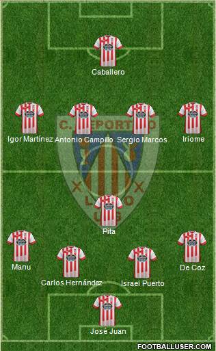 C.D. Lugo 4-1-4-1 football formation