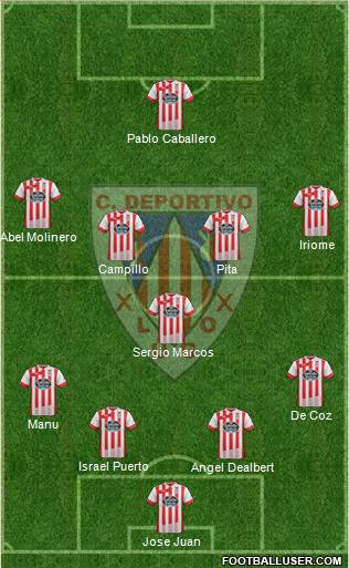 C.D. Lugo 4-1-4-1 football formation