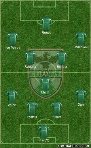 Pirin Blagoevgrad (Blagoevgrad) 4-1-4-1 football formation