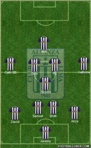 C Alianza Lima 4-1-4-1 football formation