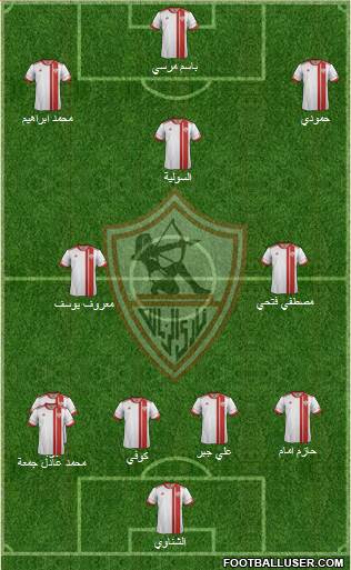 Zamalek Sporting Club 4-1-2-3 football formation