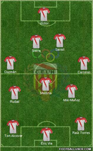 C.E. L'Hospitalet 4-3-3 football formation