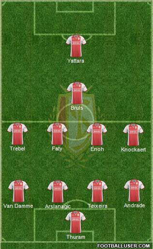 R Standard de Liège 4-4-1-1 football formation