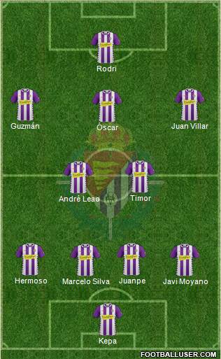 R. Valladolid C.F., S.A.D. 4-3-2-1 football formation