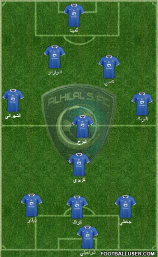 Al-Hilal (KSA) 3-4-2-1 football formation