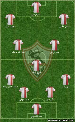 Zamalek Sporting Club 4-3-3 football formation
