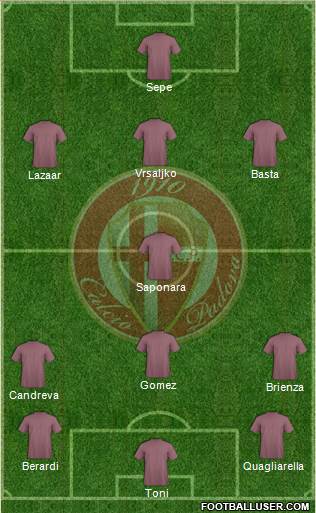 Padova 4-3-3 football formation