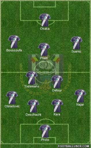 RSC Anderlecht 4-2-3-1 football formation