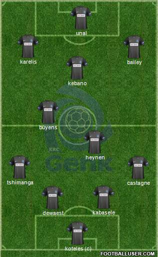 K Racing Club Genk 4-2-1-3 football formation