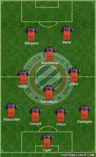 Montpellier Hérault Sport Club 4-3-1-2 football formation
