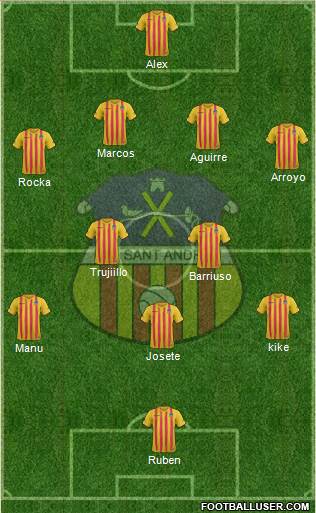 U.E. Sant Andreu 4-1-3-2 football formation