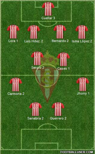 Real Sporting S.A.D. B 4-4-2 football formation