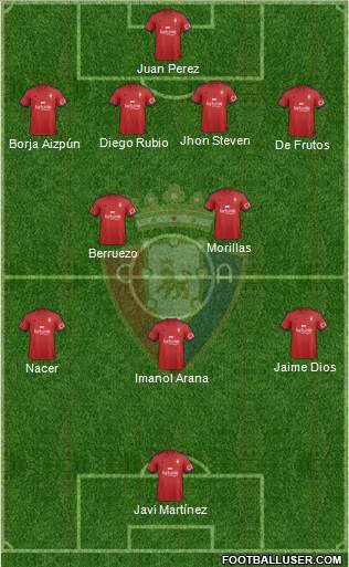 C. At. Osasuna 4-2-1-3 football formation