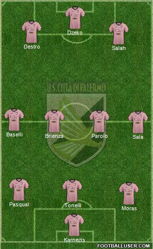 Città di Palermo 4-5-1 football formation