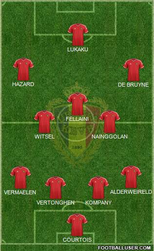 Belgium 4-3-2-1 football formation