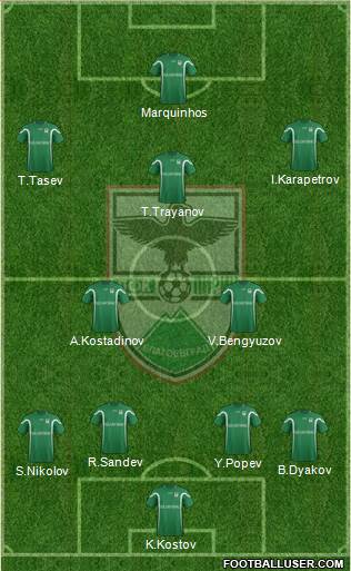 Pirin Blagoevgrad (Blagoevgrad) 4-2-3-1 football formation