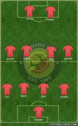 Santos Football Club 4-4-2 football formation