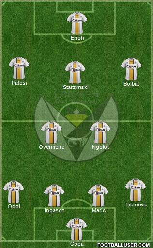 Sporting Lokeren OVl 4-2-3-1 football formation