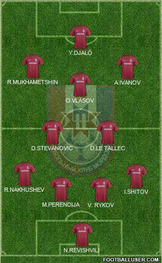 Mordovia Saransk 4-5-1 football formation
