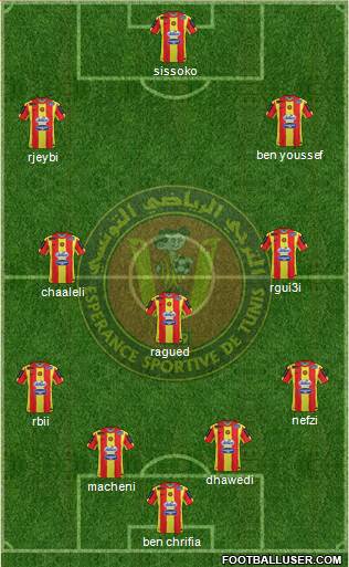 Espérance Sportive de Tunis 4-3-3 football formation